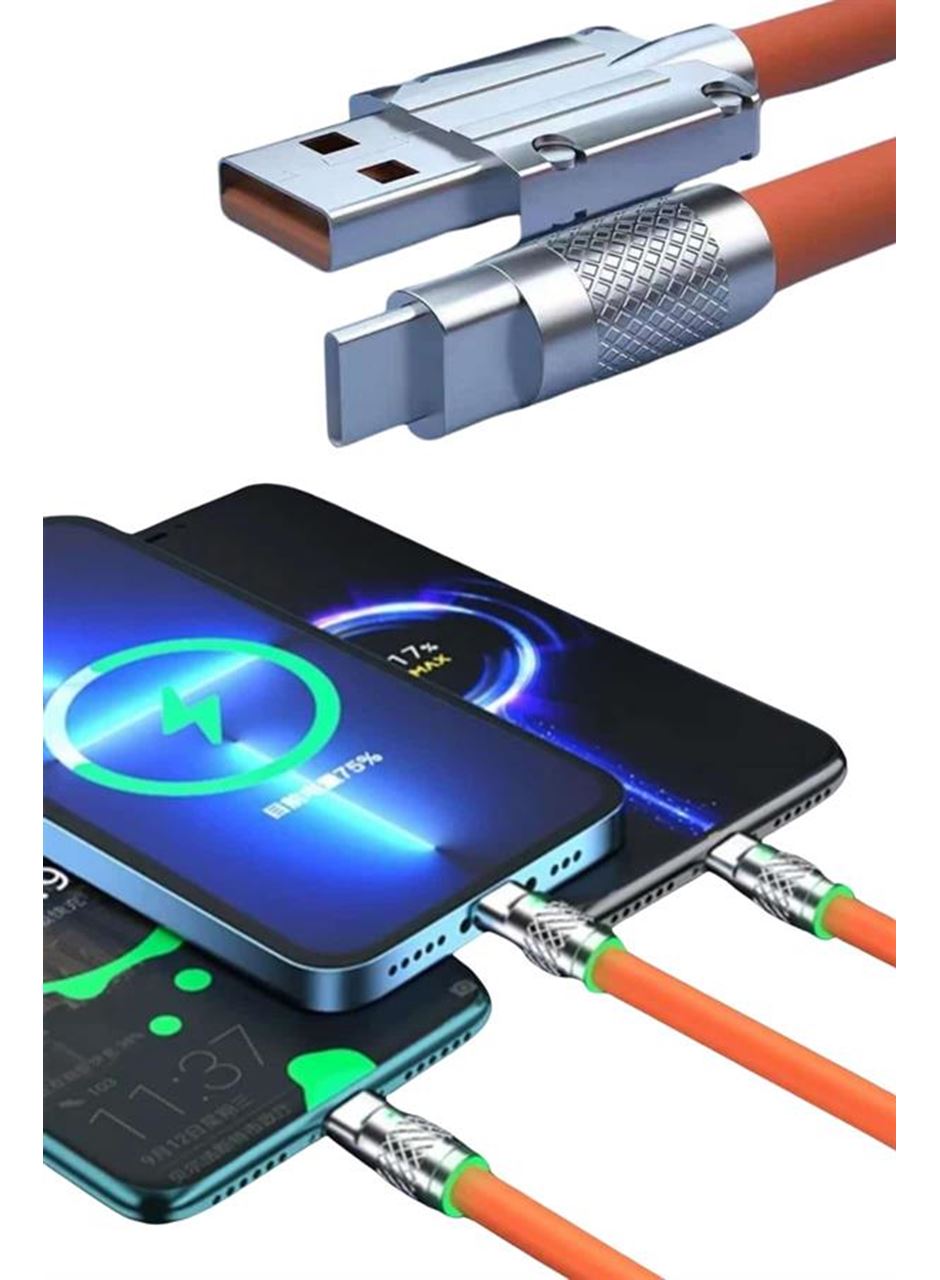 Android ve İOS Uyumlu 180 Derece Type-c Şarj Kablosu