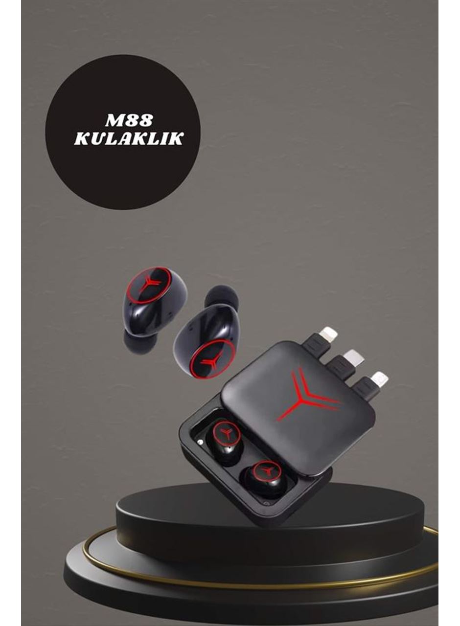 Dijital Göstergeli Powerbank Kablosuz Kulaklık ve 7 Kordonlu Yeni Nesil Akıllı Saat Dokunmatik Kontrol