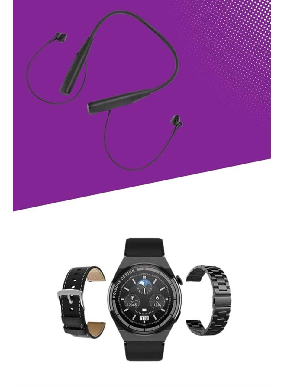 Alarm ve Titreşim Özellikli Akıllı Saat ve Mikrofonlu Kablolu Bluetooth Kulaklık 60 Saat