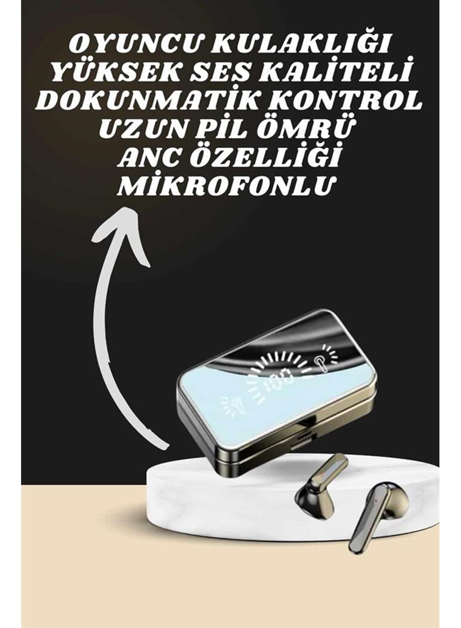 Aynalı Bluetooth Kulaklık ve 7 Kordonlu Akıllı Saat Dijital Göstergeli Uzun Pil Ömrü