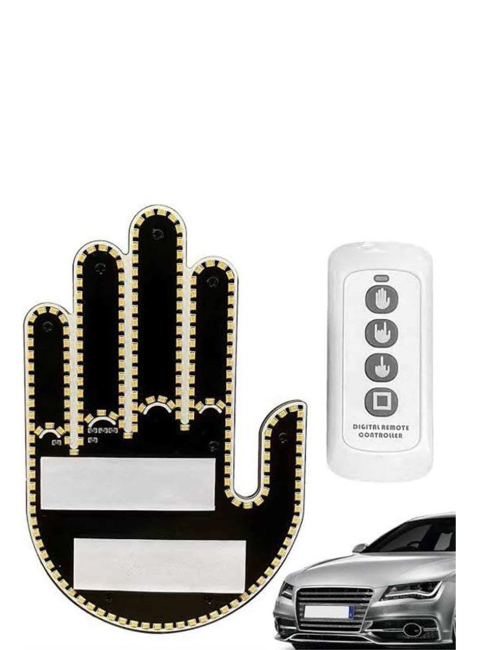 El Orta Parmak Led Kumandalı Araç İçi Reflektör Arka Cam El Simgesi
