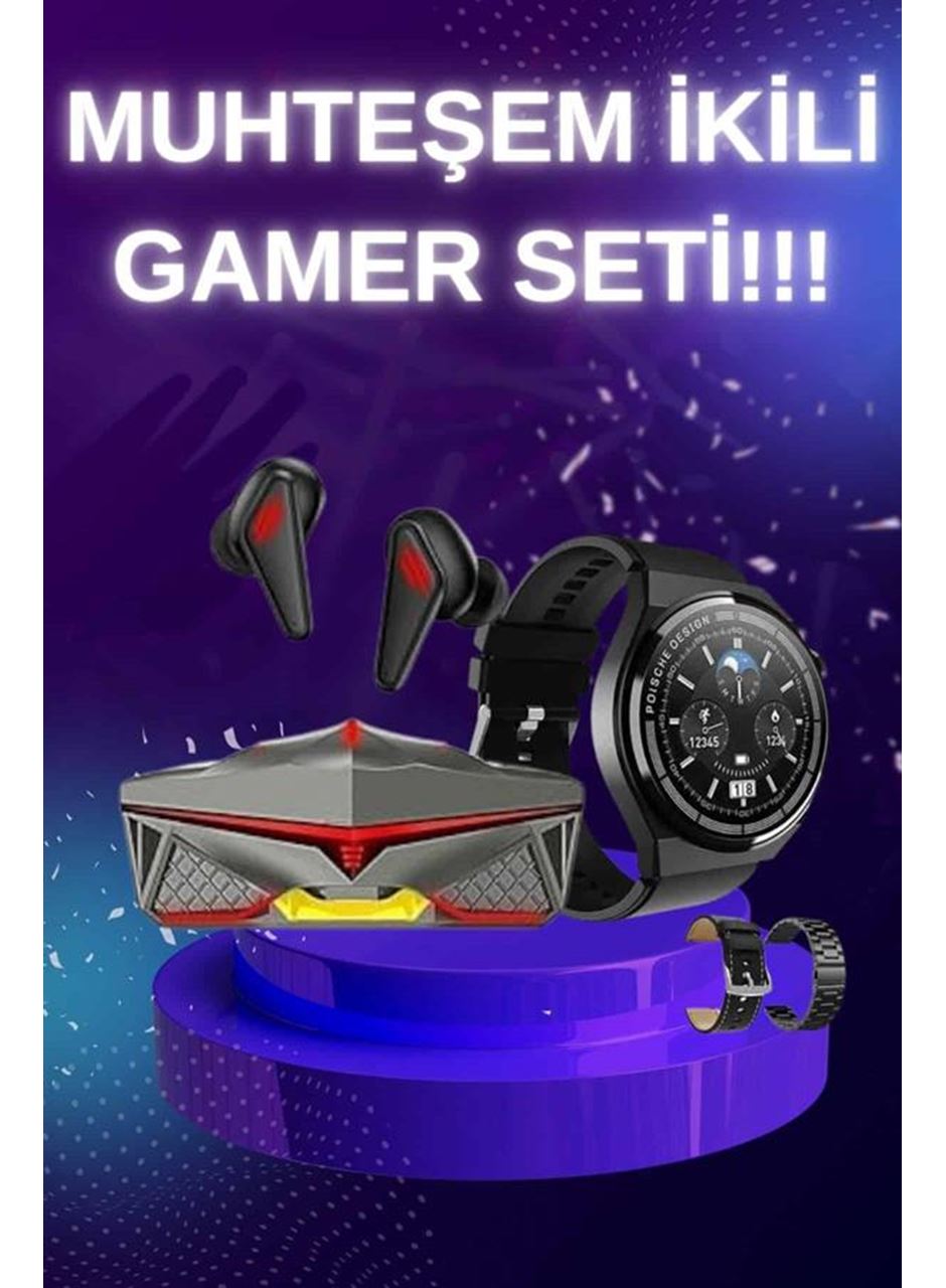 ANC Özellikli Bluetooth Kulaklık ve Amoled Ekran Akıllı Saat Uyku ve Sağlık Takibi Nabız Ölçer