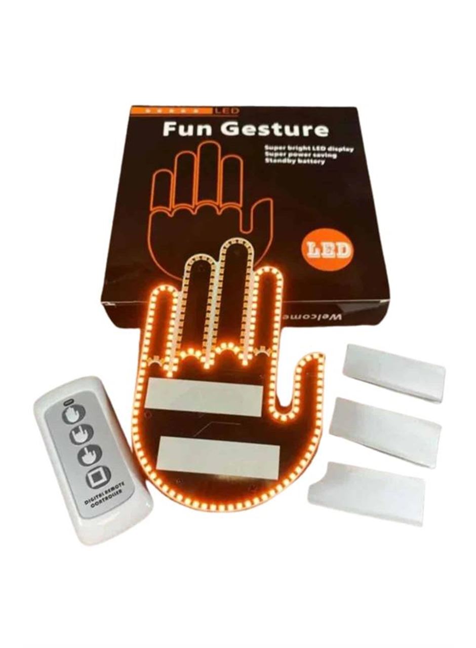Pilli Led Işık Araç Camı İçin Uzaktan Kumandalı El Simgesi