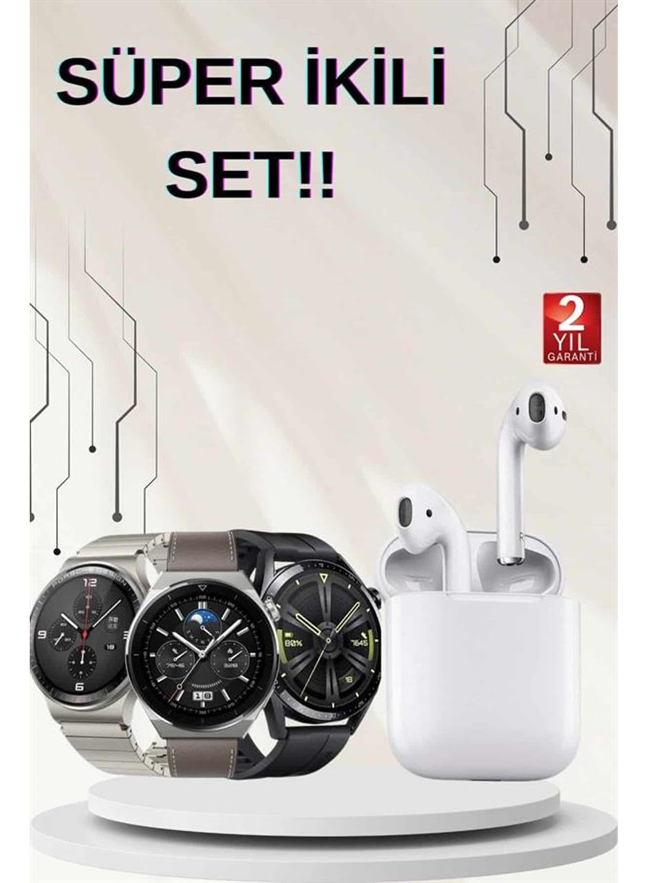 Akıllı Saat ve Kulaklık Seti Dokunmatik Ekran 5.0 Bluetooth Bağlantılı Sesli Görüşme