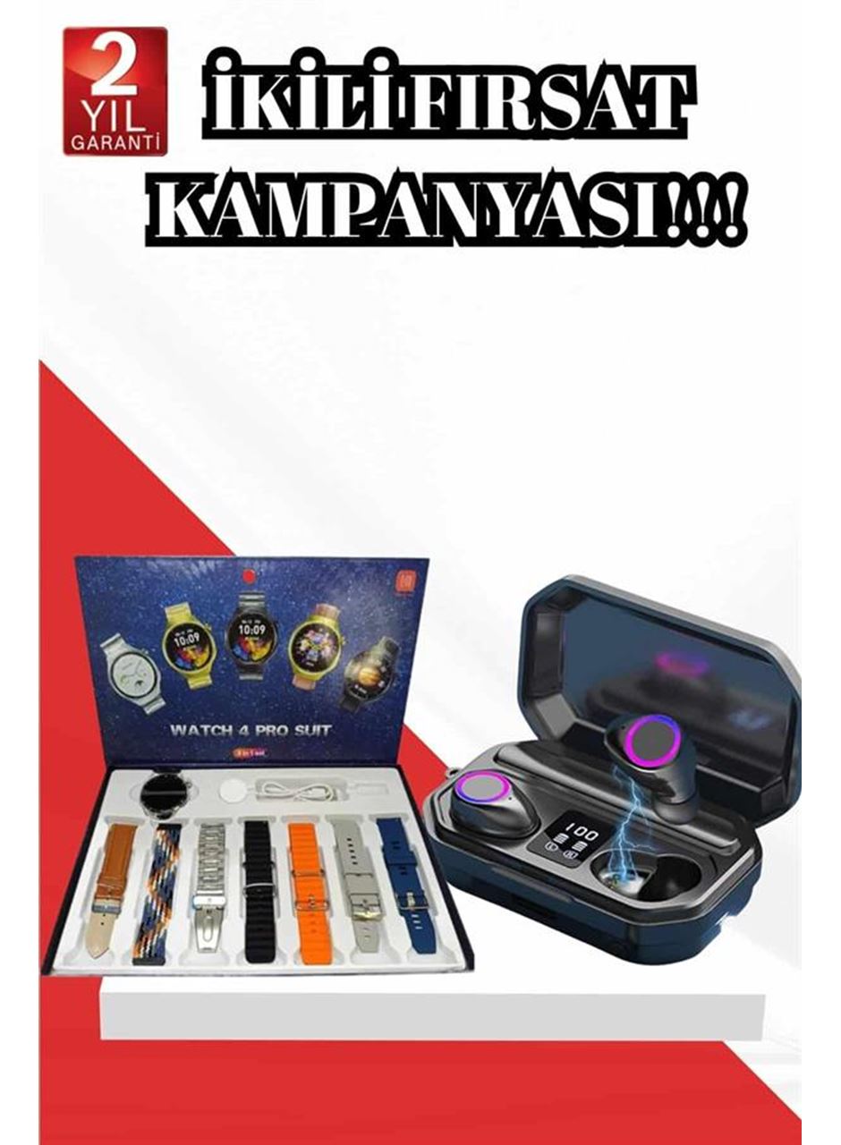 2025 Model Çok Kordonlu Akıllı Saat ve Bluetooth Kulaklık El Fenerli