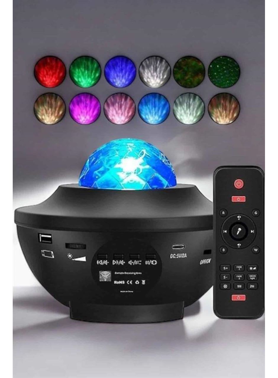 Çocuklara Özel Şarjlı Bluetooth Hoparlör Parti Led Lambası Yıldızlı Projeksiyon