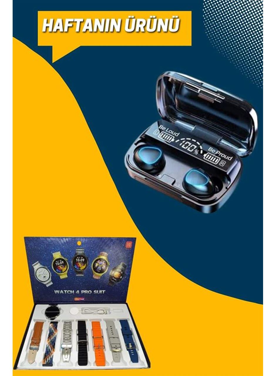 Ucuz Kaliteli Yeni Nesil 7 Kordonlu Akıllı Saat ve Kablosuz Bluetooth Kulaklık ANC Özelliği