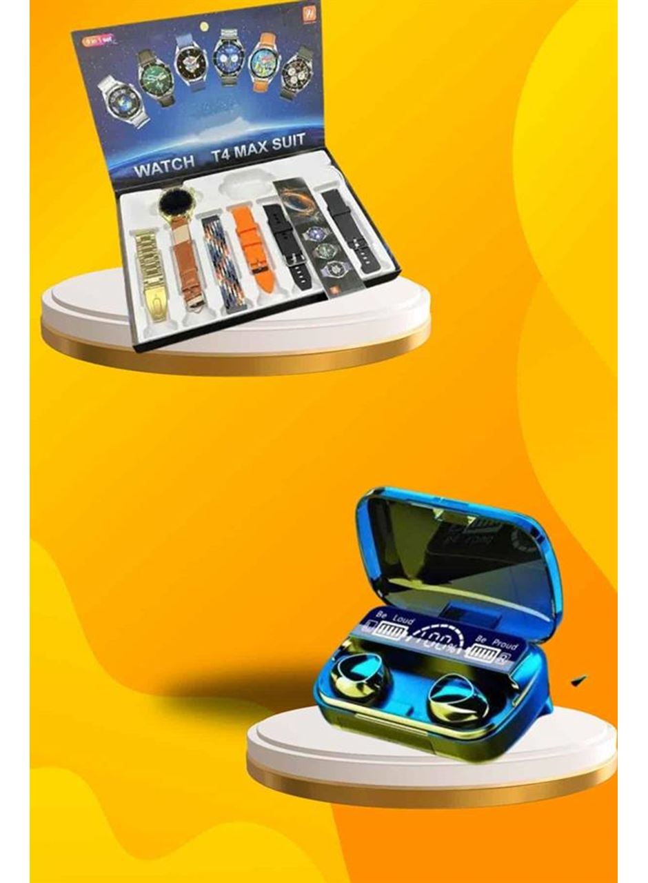 Ucuz Kaliteli Yeni Nesil 7 Kordonlu Akıllı Saat ve Kablosuz Bluetooth Kulaklık ANC Özelliği