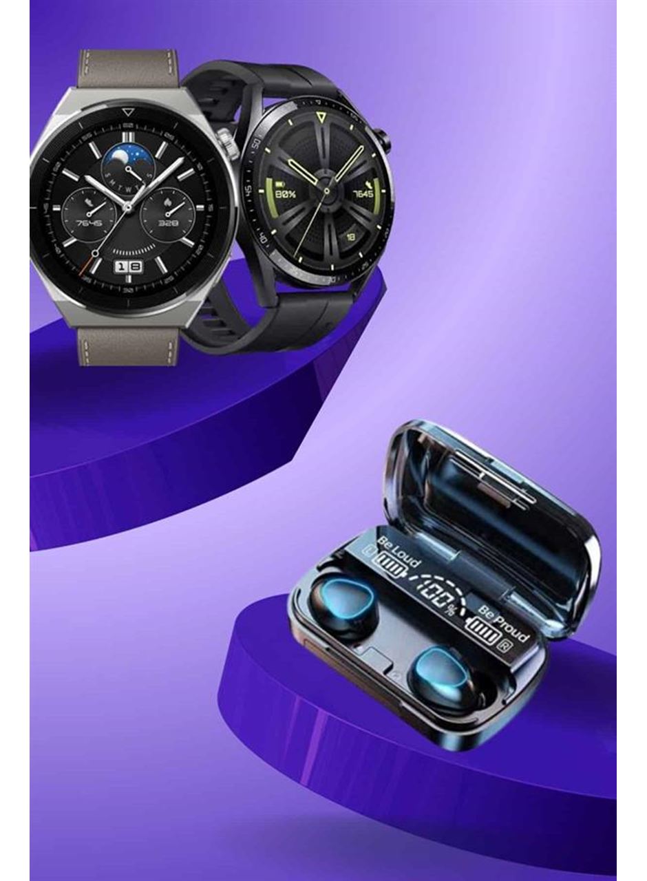 İkili Set Akıllı Saat Ve Bluetooth Kulaklık Kablosuz Uzun Pil Ömrü Spor Modları
