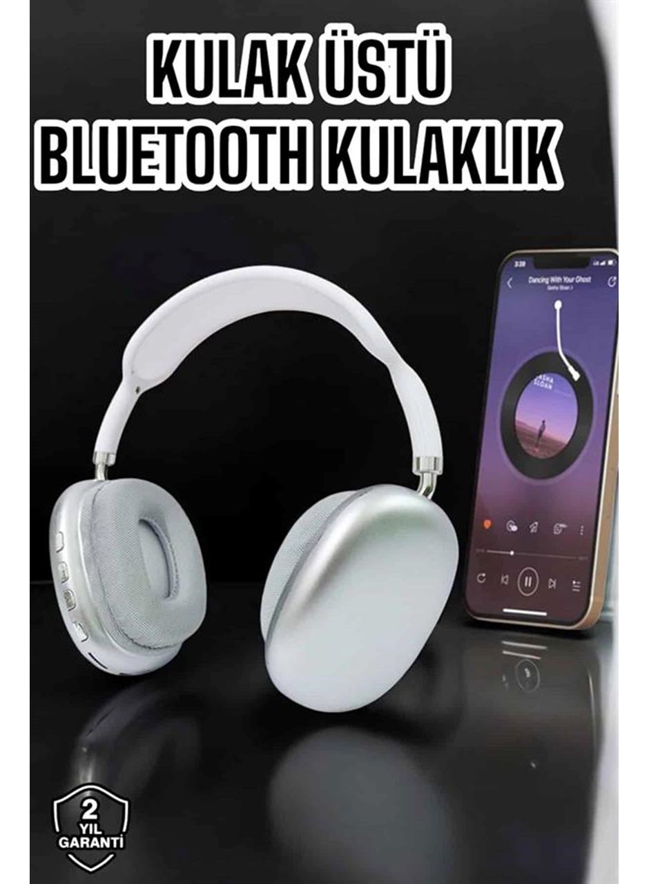 P9 Plus Kablosuz Kulak Üstü Bluetooth Kulaklık Beyaz Mikrofonlu Kulaküstü Kablosuz Kulaklık