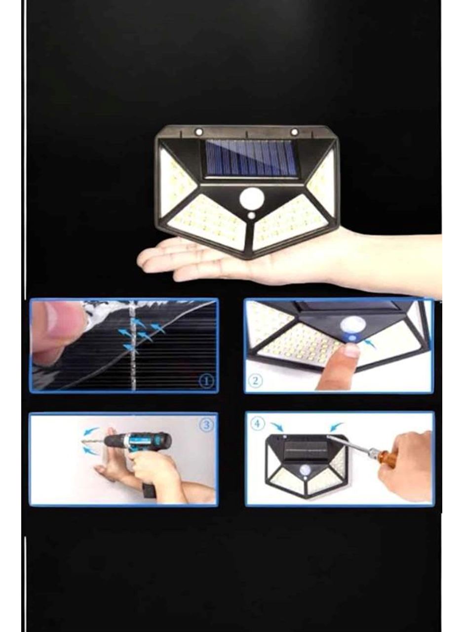 Güneş Enerjili Bahçe Aydınlatma Lambası Solar 100 Led Lamba