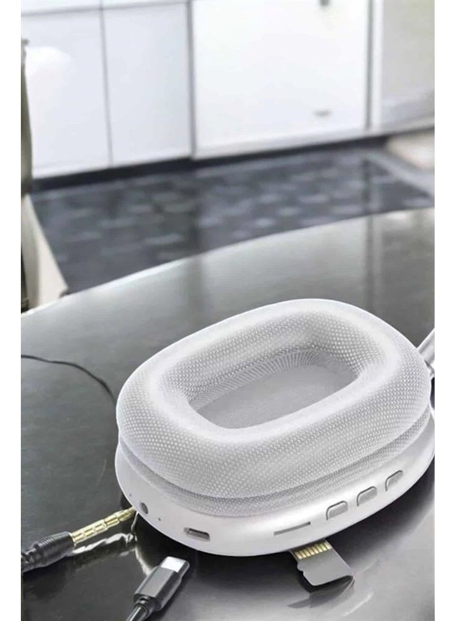 P9 Plus Kablosuz Kulak Üstü Bluetooth Kulaklık Beyaz Yüksek Ses Kaliteli