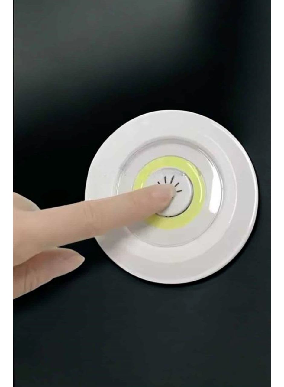 Spot Lamba Led Işık 3'lü Uzaktan Kumandalı Pilli Yapışkanlı Kablosuz