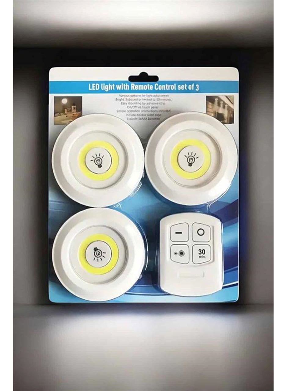Mutfak Dolap Altı Işığı Uzaktan Kumandalı Yapışkanlı Kablosuz Pilli