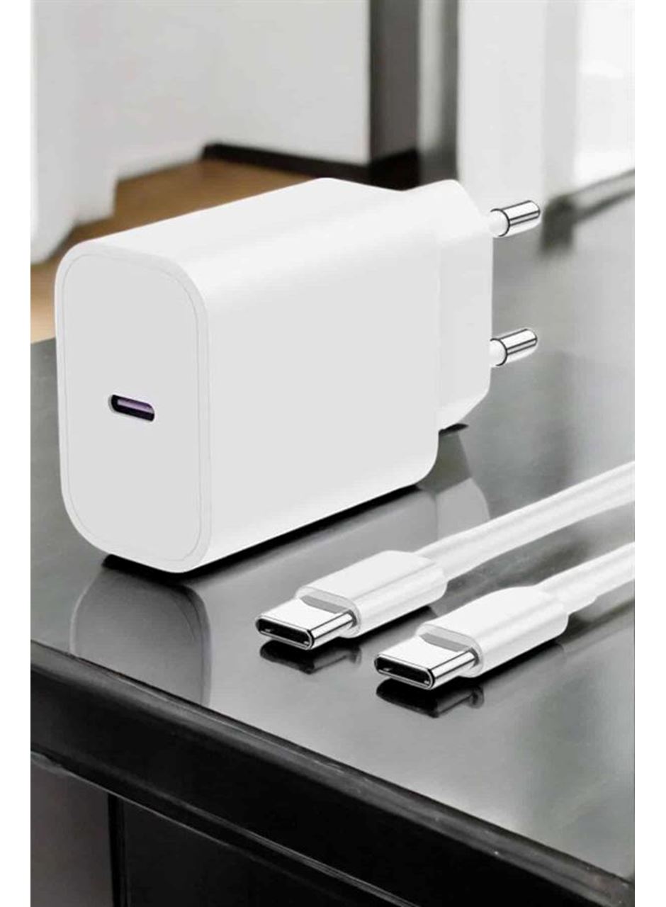 İOS Uyumlu Type-C Girişli Hızlı Şarj 15/15 Pro Max Adaptör ve Kablosu