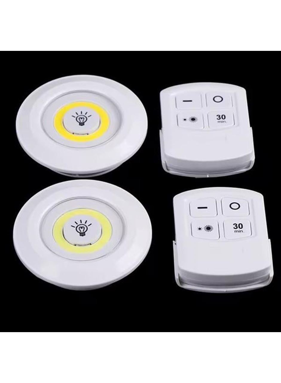 Led Lamba 3'lü Uzaktan Kumandalı Yapışkanlı Beyaz Işık