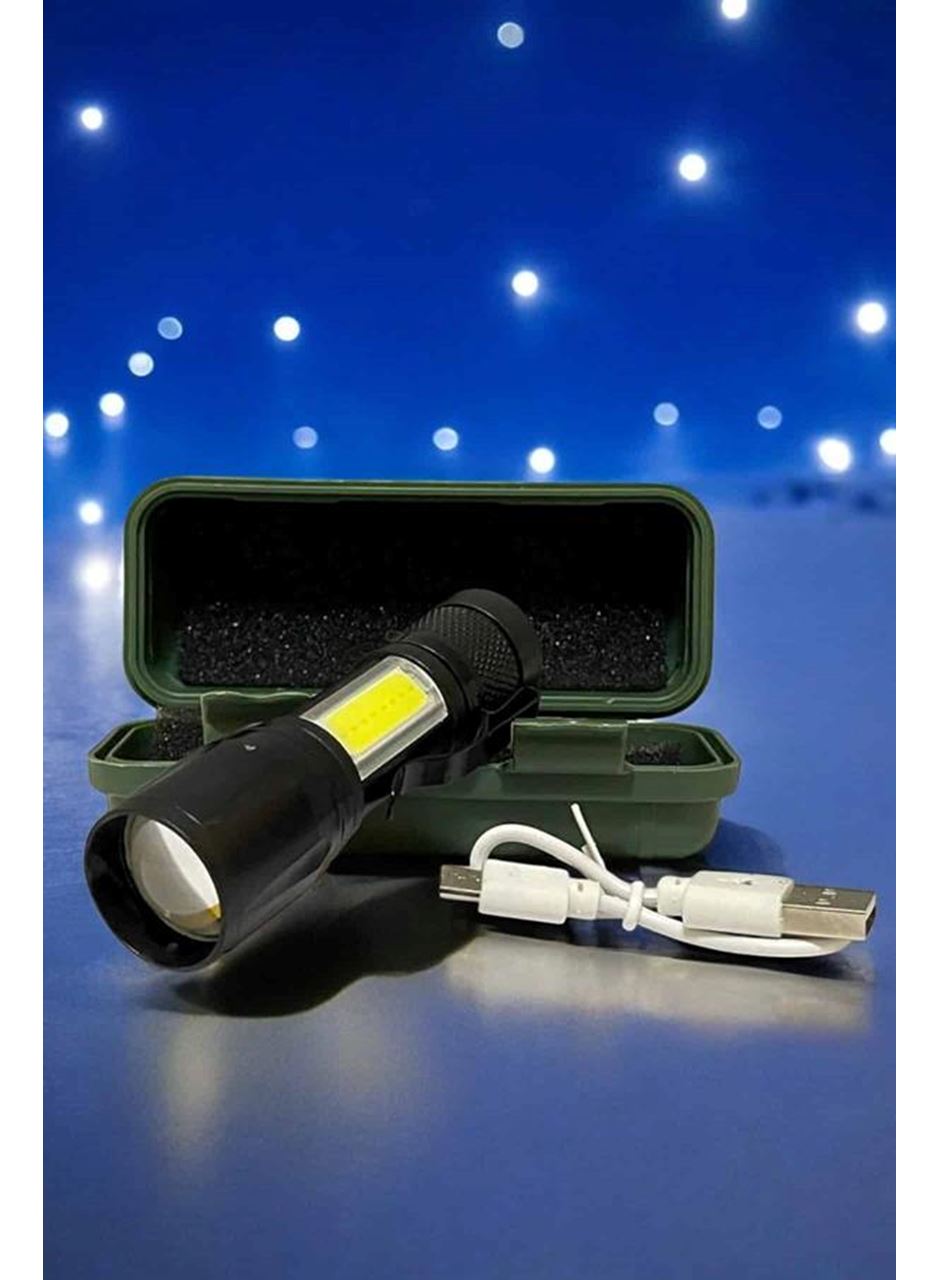 El Feneri Led USB Şarjlı Zoom Mini Led Işık Acil Durum Feneri