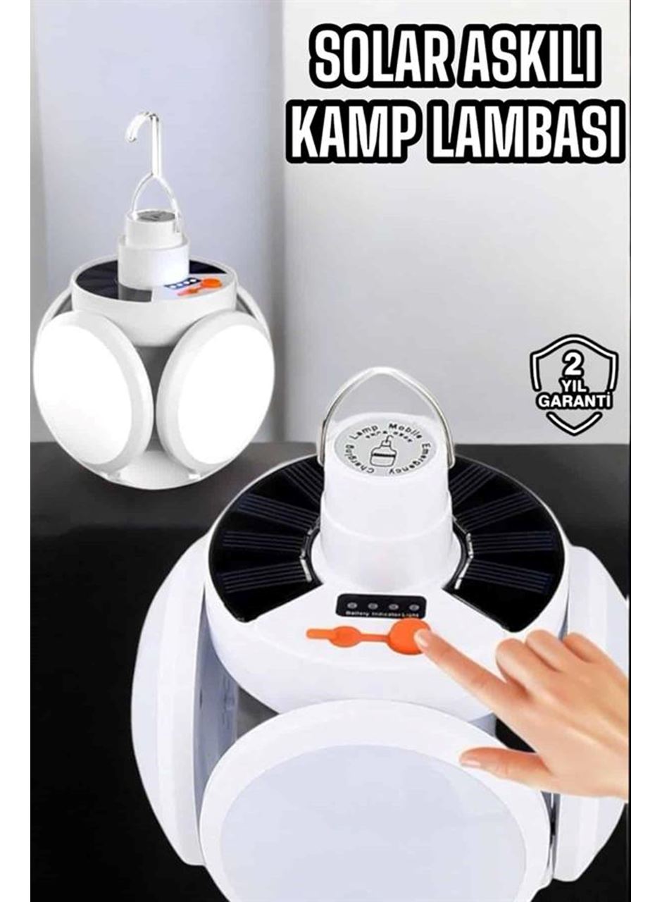 Katlanabilir Taşınabilir Kamp Lambası Işıldak Beyaz Işık Güneş Enerjili Solar Aydınlatma