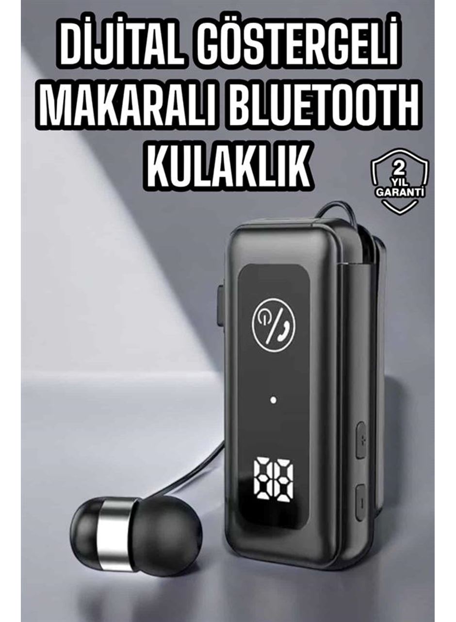 Kablolu Makaralı Bluetooth Kulaklık Uzun Pil Ömrü Dijital Göstergeli