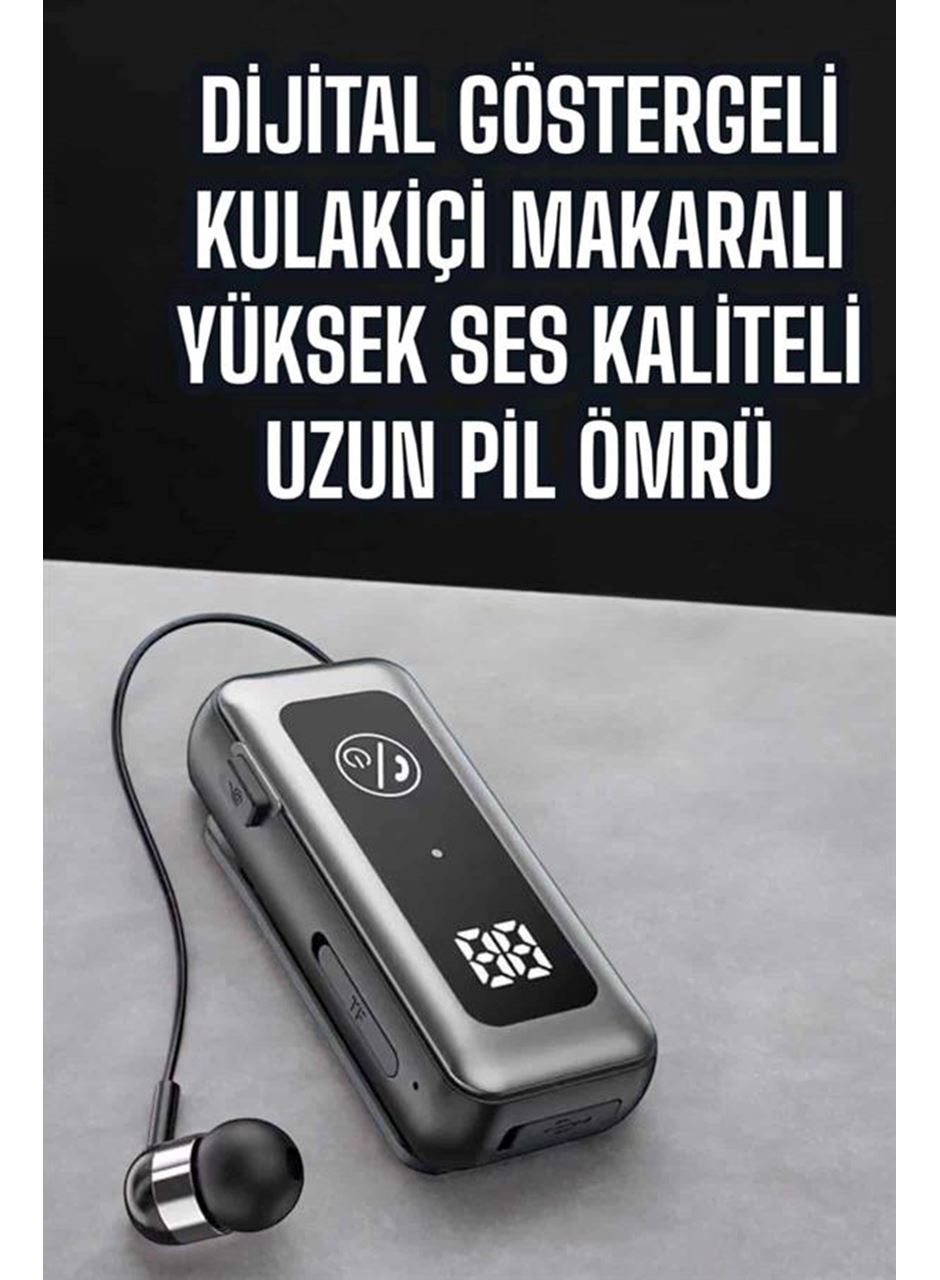 Kablolu Makaralı Bluetooth Kulaklık Uzun Pil Ömrü Dijital Göstergeli