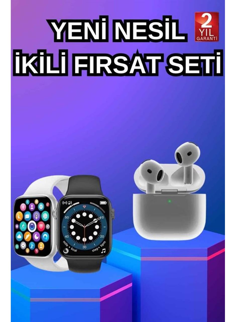 3.Nesil TWS Bluetooth Kulaklık ve Dokunmatik Ekran Akıllı Saat Sesli Görüşme