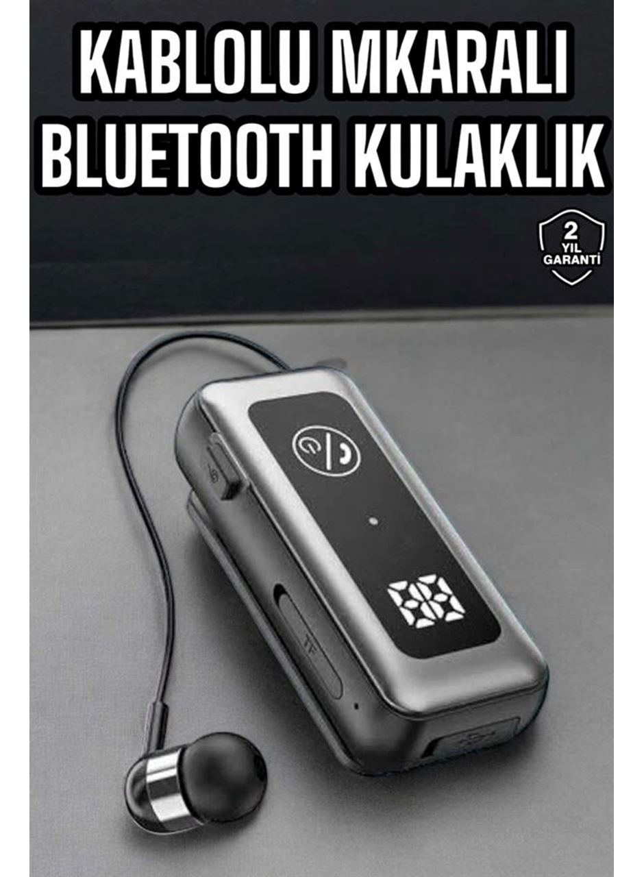 Kablolu Bluetooth Kulaklık Kulak İçi Stereo Mikrofonlu Dijital Göstergeli