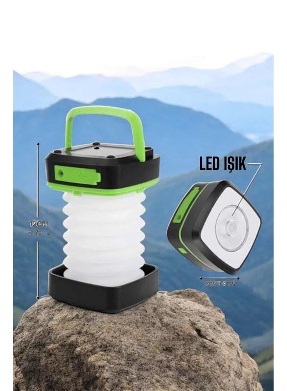 Led Lamba Kamp Lambası Hafif Taşınabilir Şarj Süreli Akordeon El Fenerli