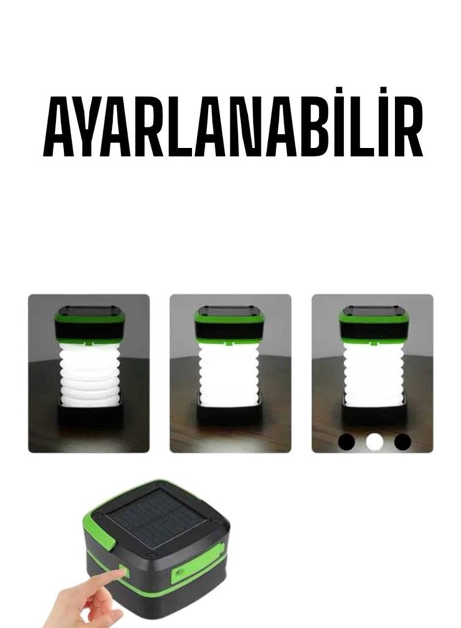 Güneş Enerjili Led Lamba Kamp Lambası Katlanabilir Lamba USB Şarjlı