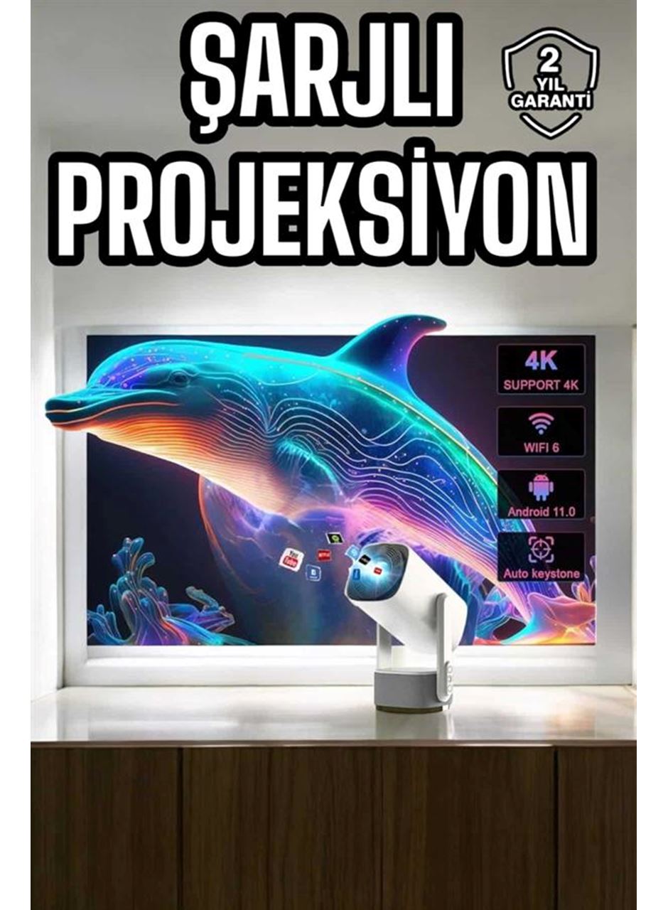 Taşınabilir Sinema Oyun Projektörü Akıllı Projeksiyon Android 11