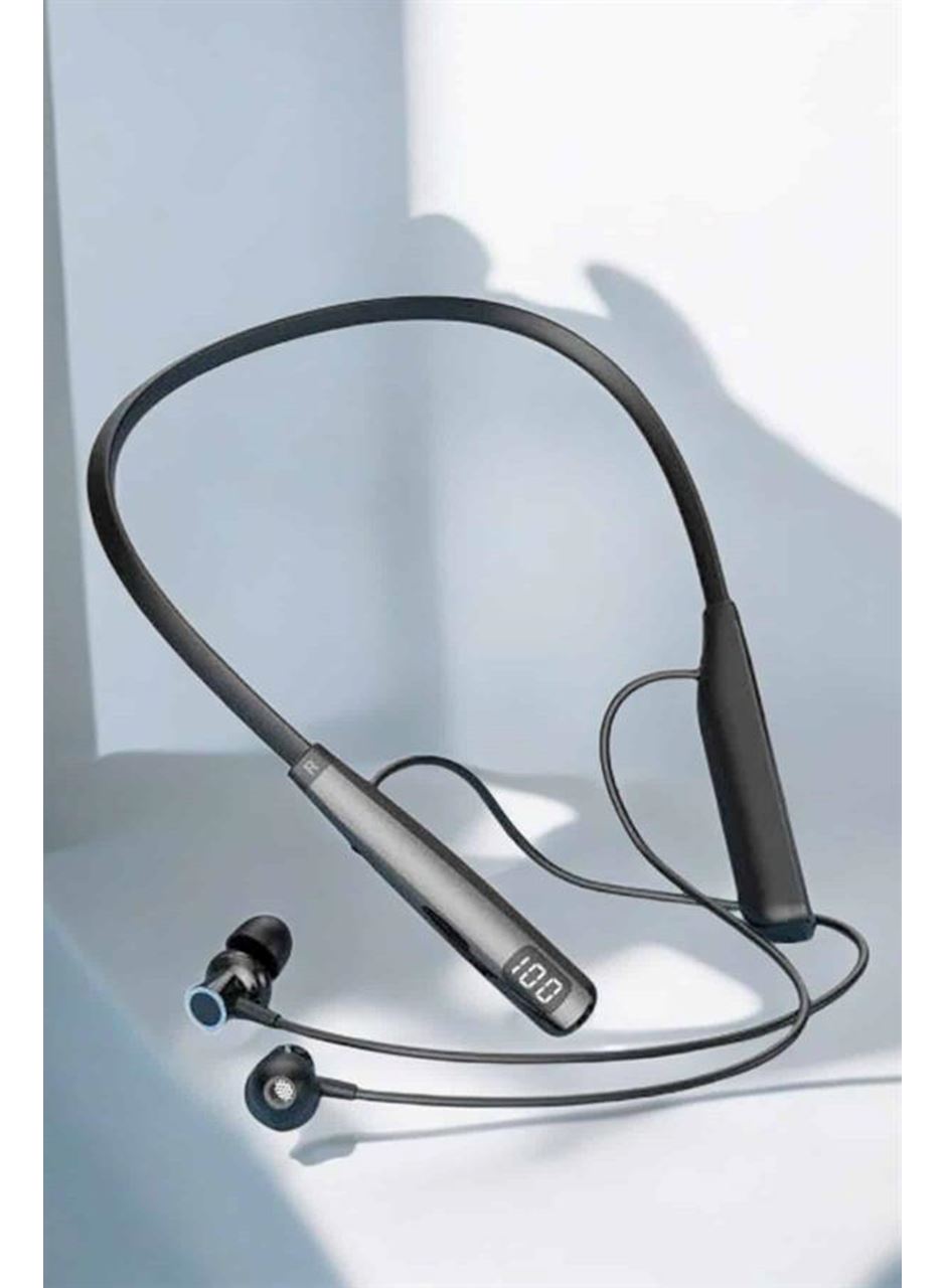 Dijital Göstergeli Kulak İçi Kablosuz Bluetooth Kulaklık Boyun Bantlı