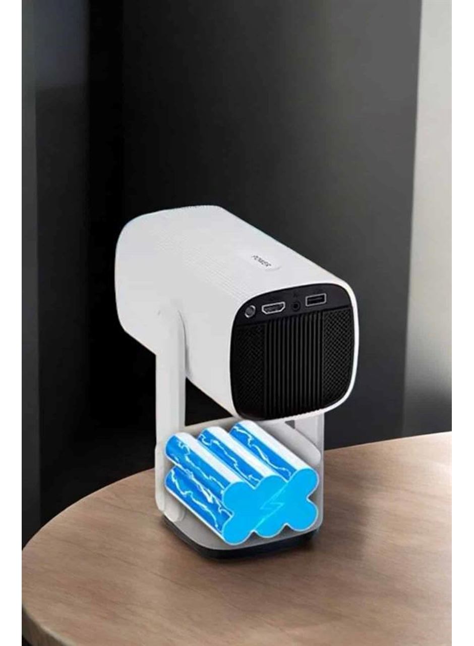 Akıllı Projeksiyon Powerbankli Taşınabilir Sinema Projektörü 4k HD Kaliteli