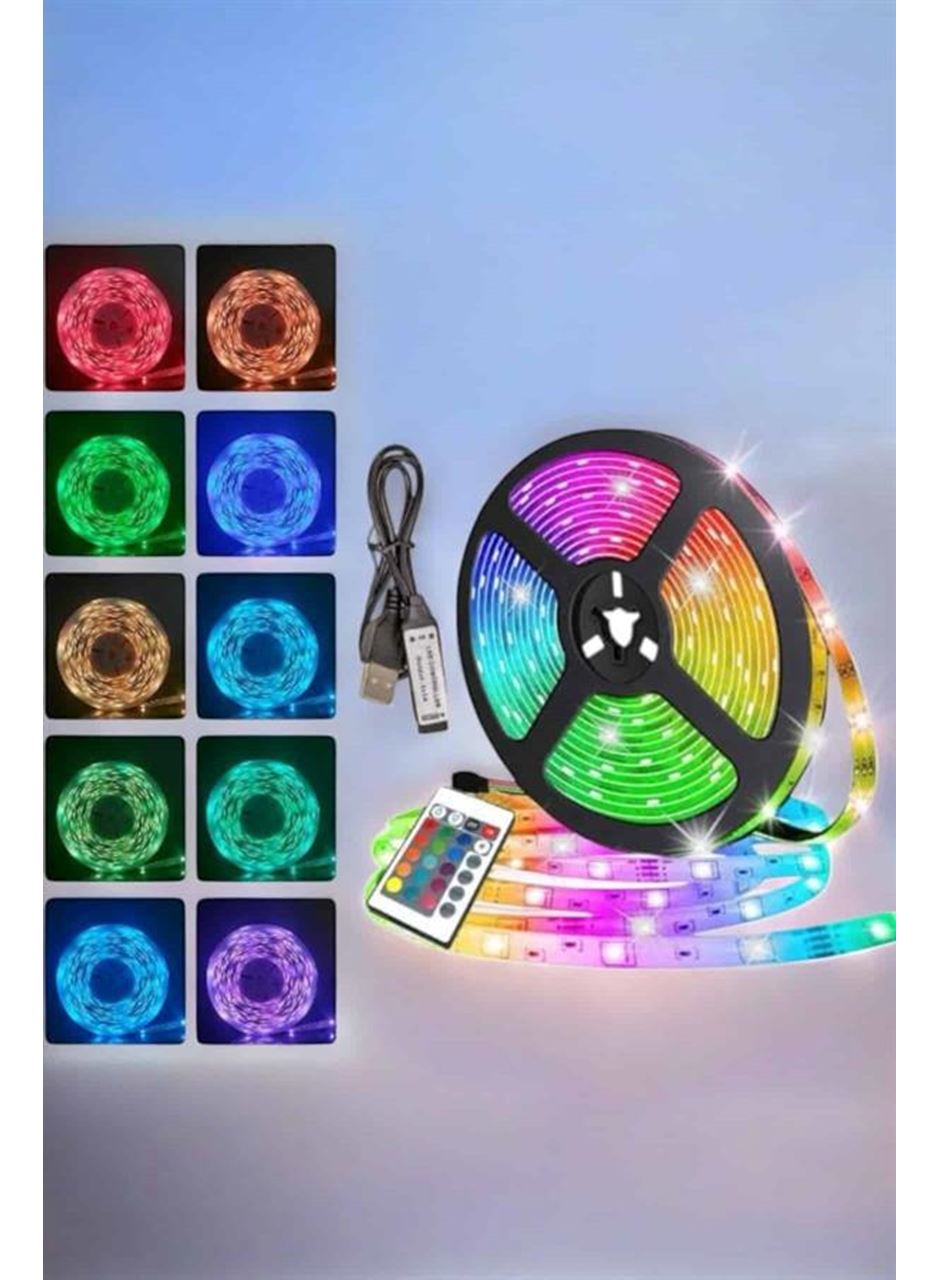 Yeni Nesil RGB Işıklı 10Metre Şerit Led Kumandalı Şarj Edilebilir