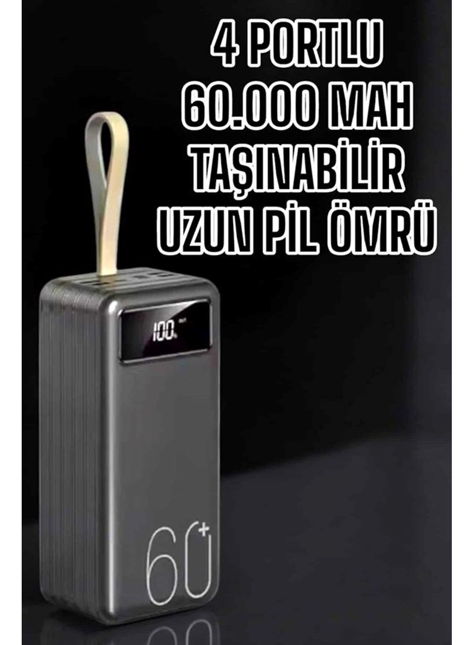 Powerbank 60.000 Mah Hızlı Şarj 4 Çıkışlı Uzun Şarj Süreli Dijital Göstergeli