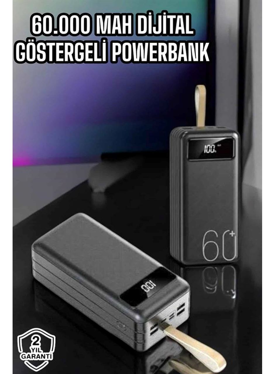 Powerbank 60.000 Mah Hızlı Şarj 4 Çıkışlı Uzun Şarj Süreli Dijital Göstergeli