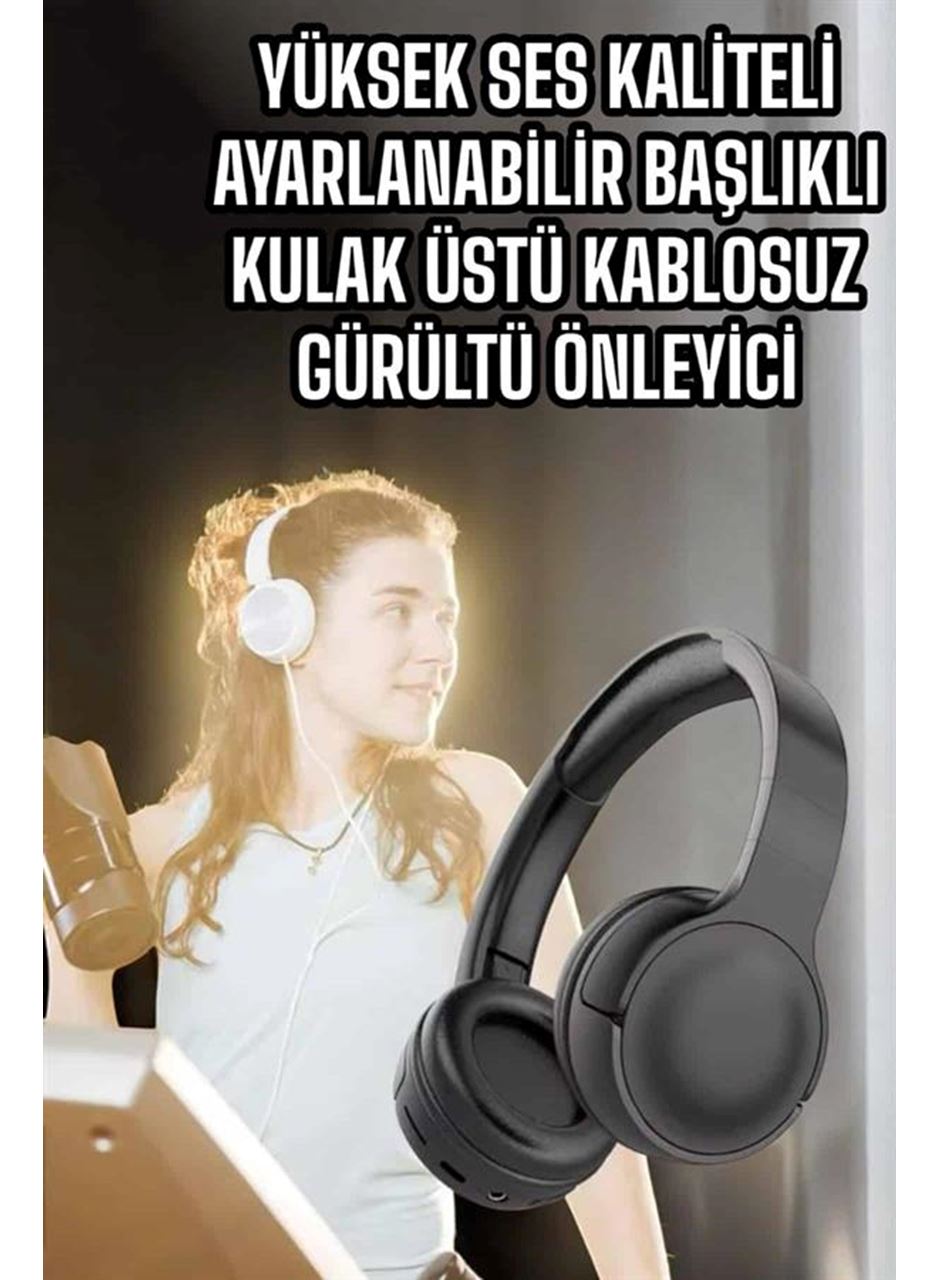Kulak Üstü Kablosuz Bluetooth Kulaklık Gürültü Önleyici Uzun Şarj Süreli