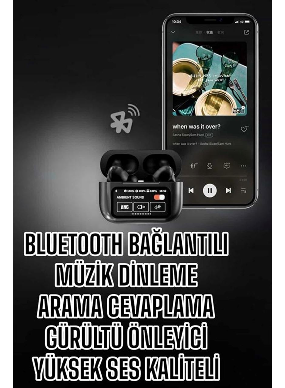 Yeni Nesil Bluetooth Kulaklık Ekranlı Yüksek Ses Kaliteli Uzun Şarj Süreli