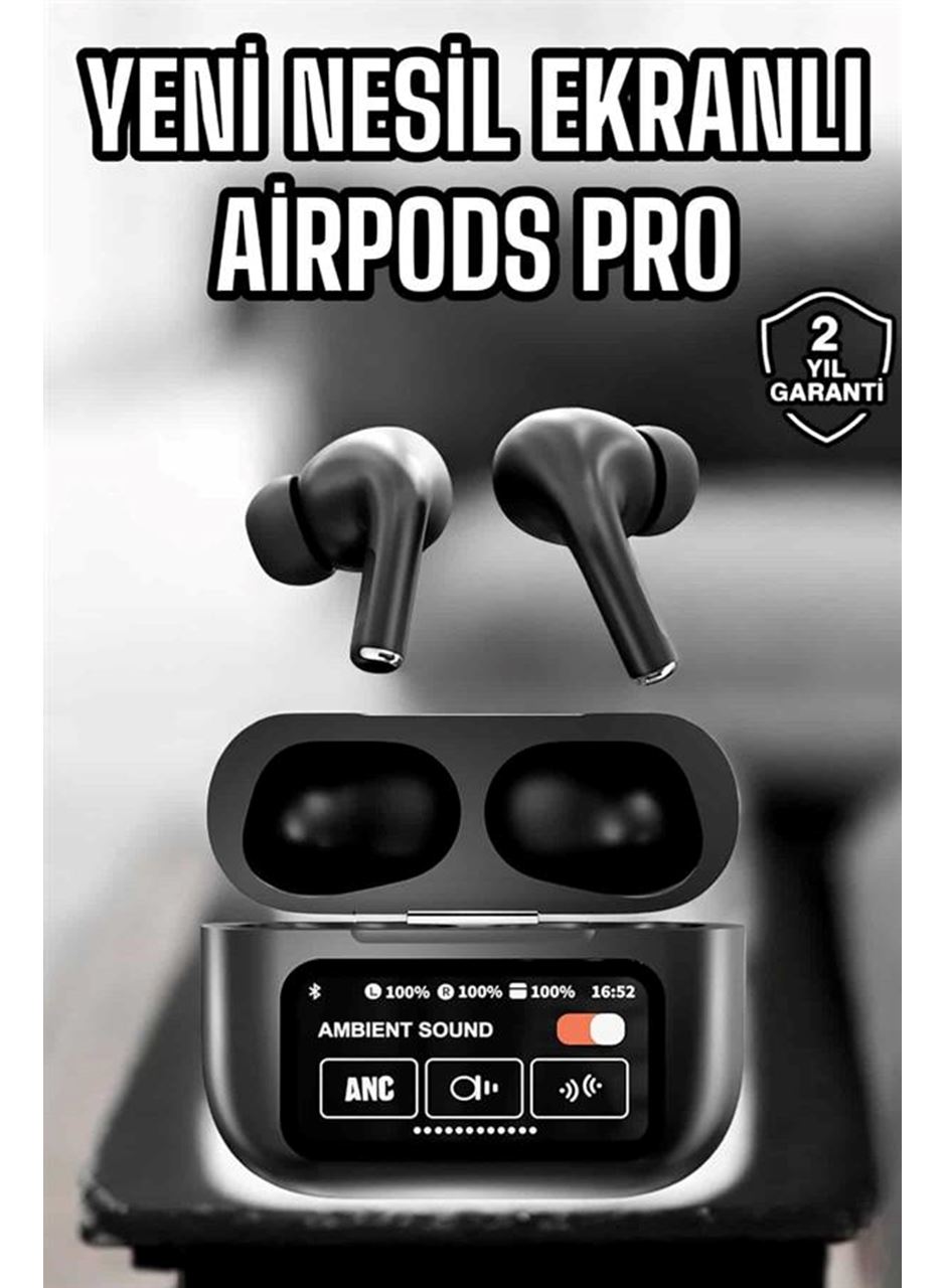 Kablosuz Bluetooth Kulaklık Ekranlı Uzun Şarj Süreli ANC Destekli