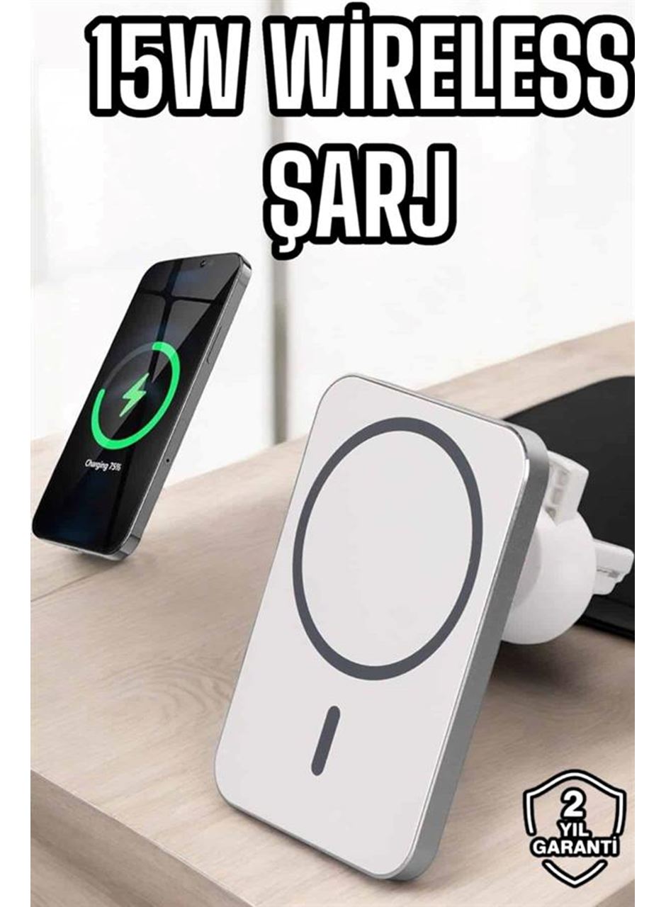 araç uyumlu Kablosuz 15W Taşınabilir Şarj Aleti Çift Kablo
