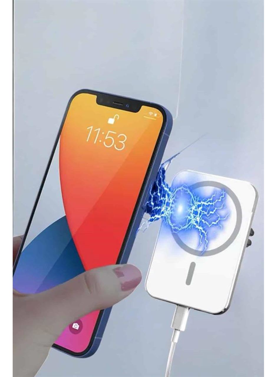 araç uyumlu Kablosuz 15W Taşınabilir Şarj Aleti Çift Kablo