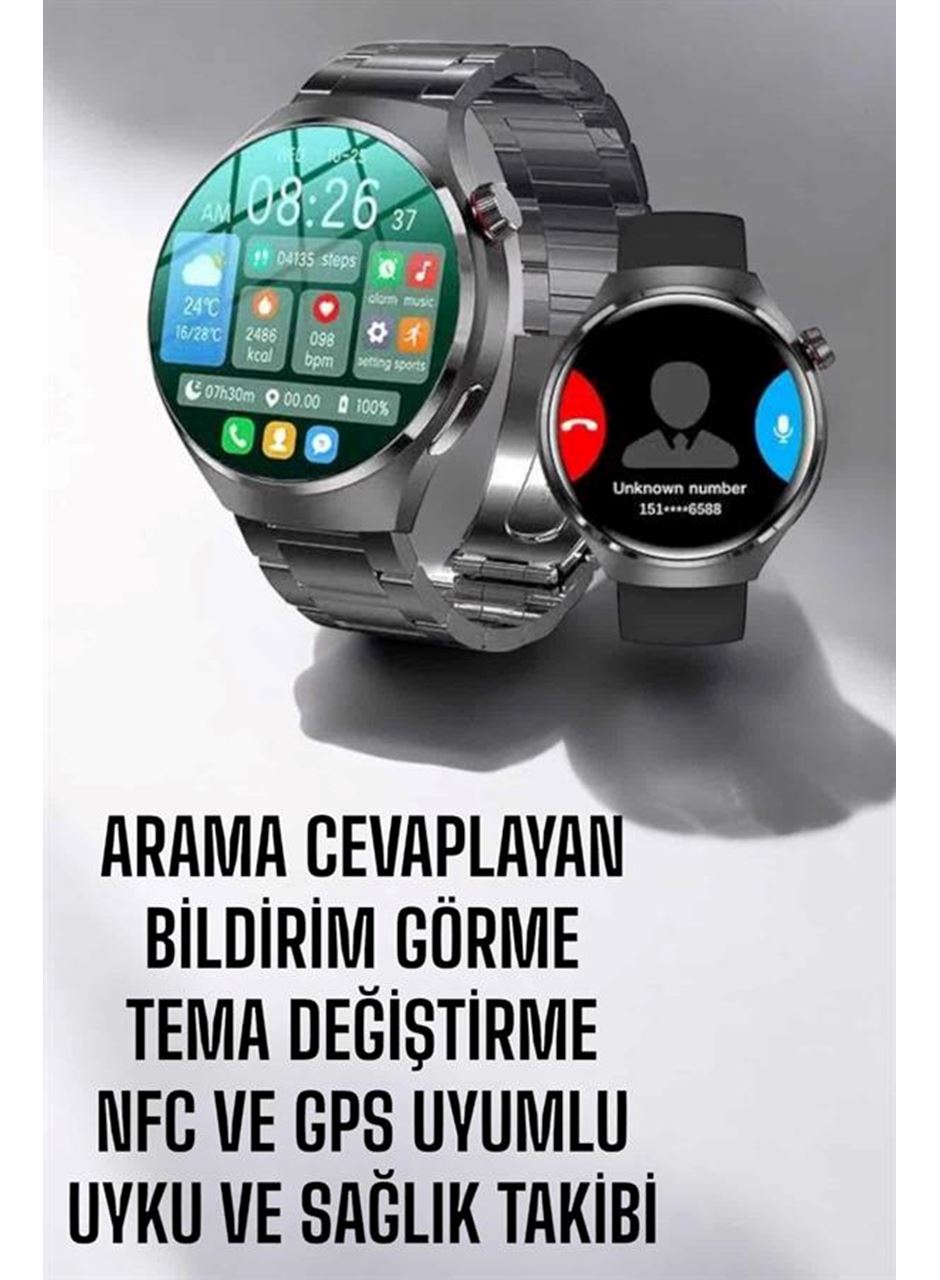 Akıllı Saat Metal Kordonlu GPS ve NFC Uyumlu Arama Cevaplayan