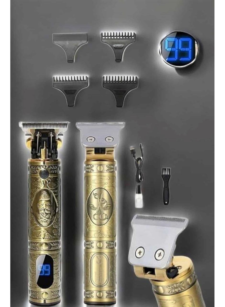 Tıraş Makinesi Şarjlı Profesyonel Saç Kesme Makinesi Gold Çizik Tıraş