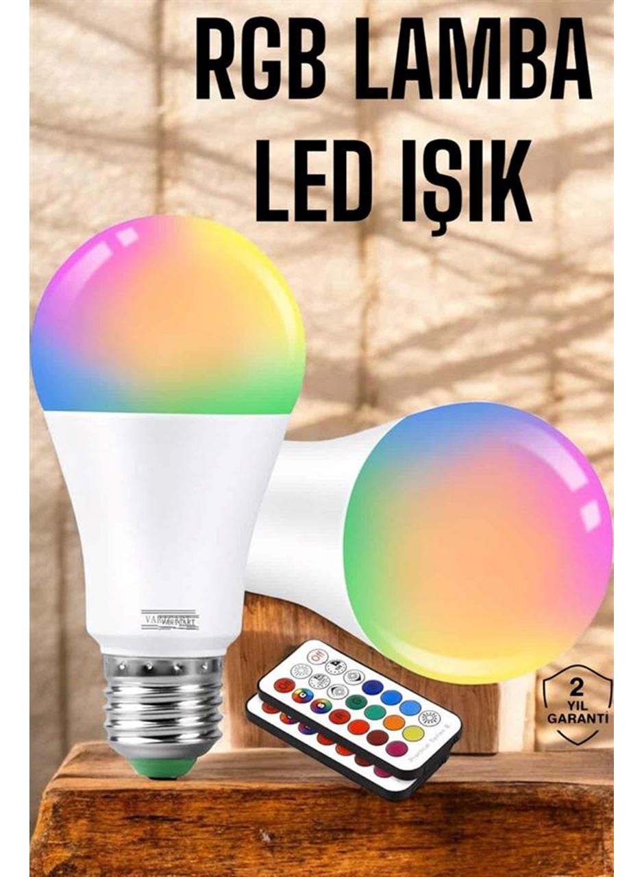 RGB Led Lamba Led Işık Ampul Renk Değiştirebilen 100 Watt