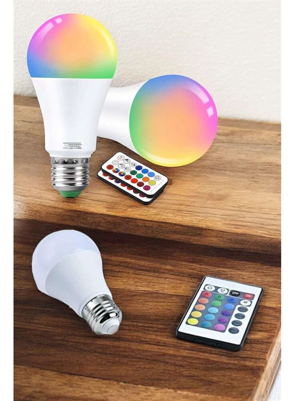 RGB Led Lamba Led Işık Ampul Renk Değiştirebilen 100 Watt