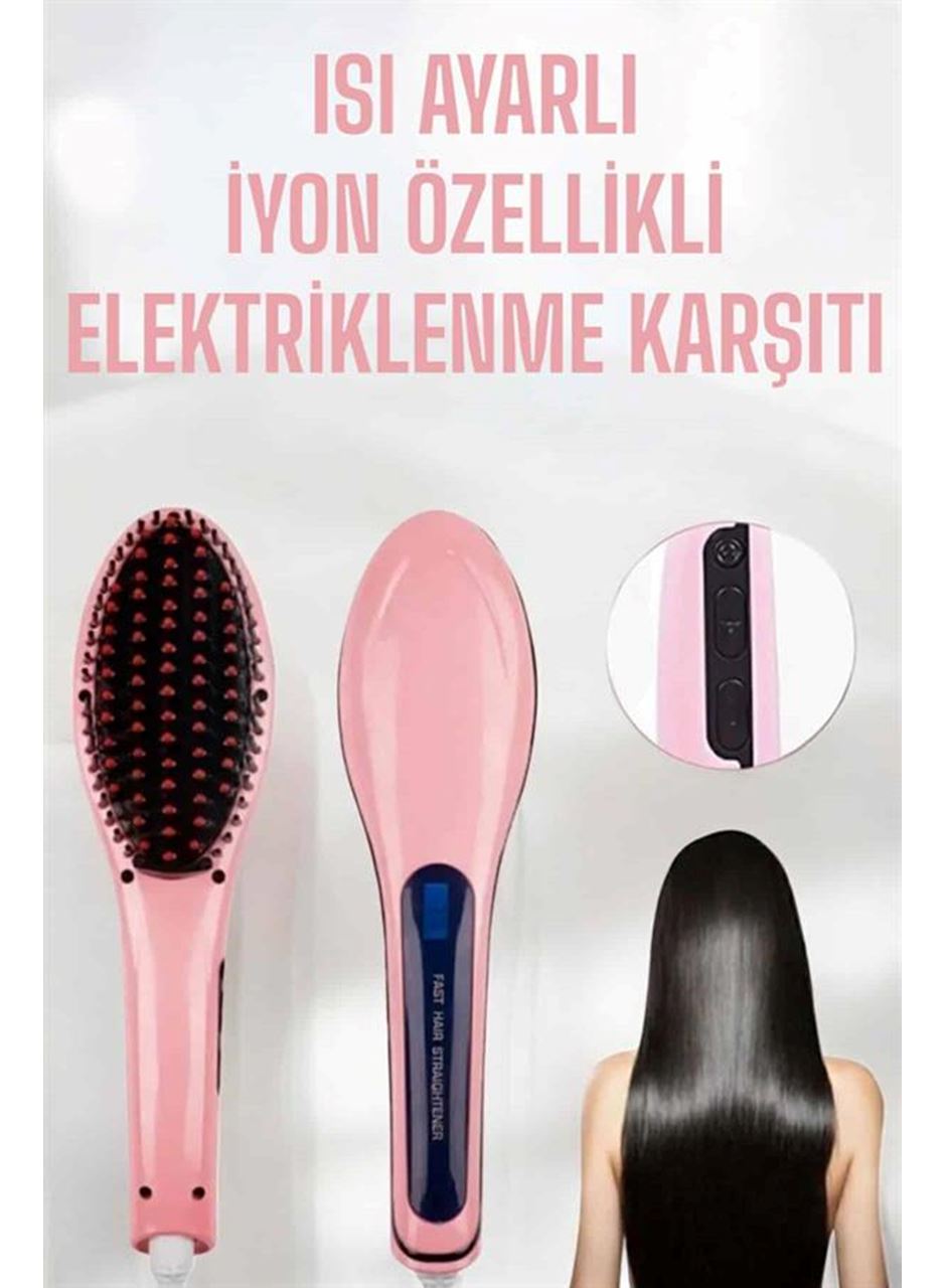 Fön Etkili Saç Düzleştirici Tarak Yıpranma Karşıtı Döner Kablo Isı Ayarlı