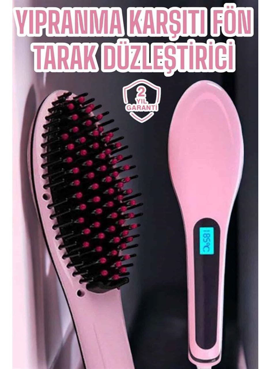 Fön Etkili Saç Düzleştirici Tarak Yıpranma Karşıtı Döner Kablo Isı Ayarlı