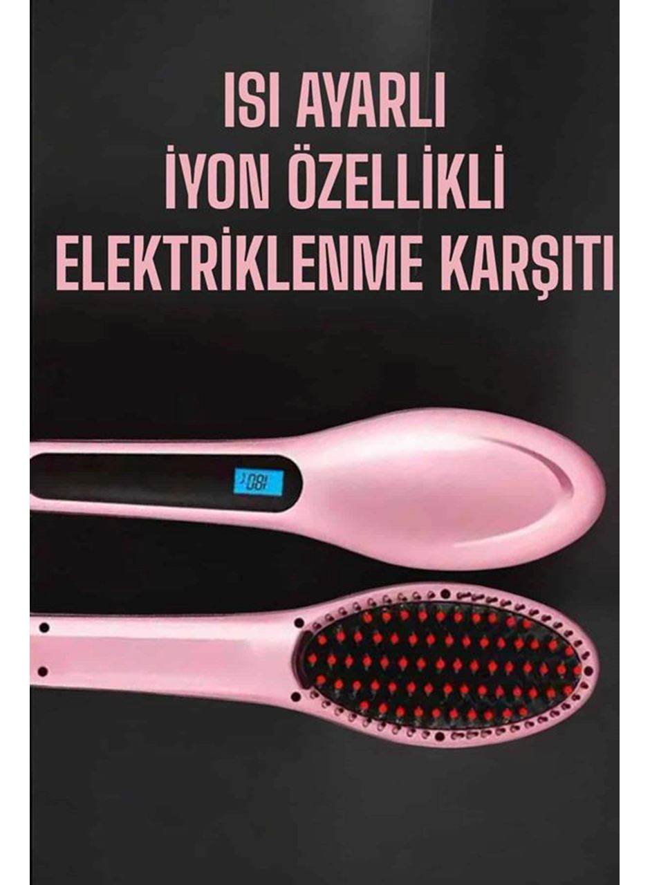 Fön Tarağı Saç Düzleştirici Sıkı Dişli Isı Ayarlı Elektriklenme Karşıtı