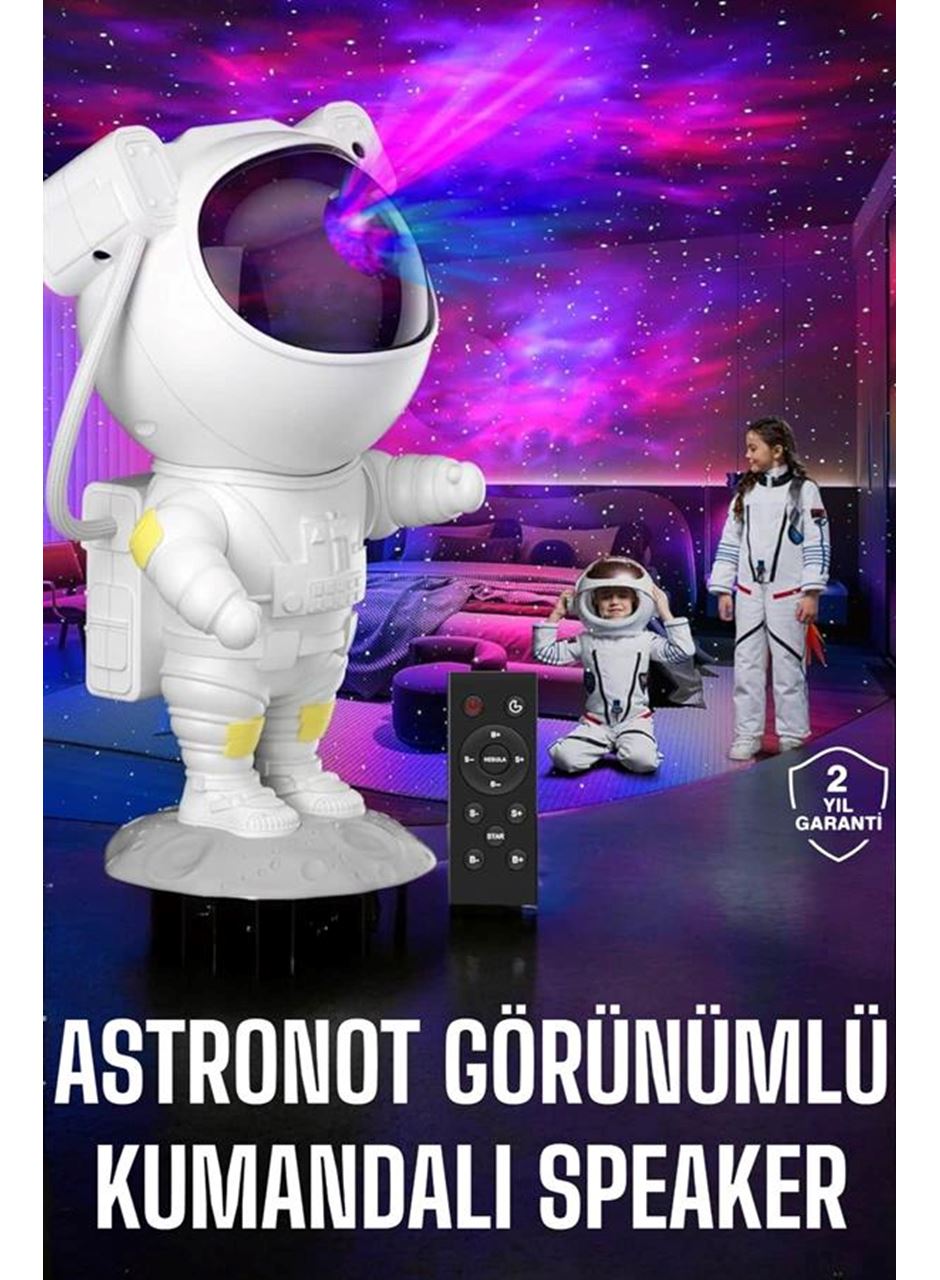 Çocuklara Özel Projeksiyon Astronot Lamba Speaker Sevimli