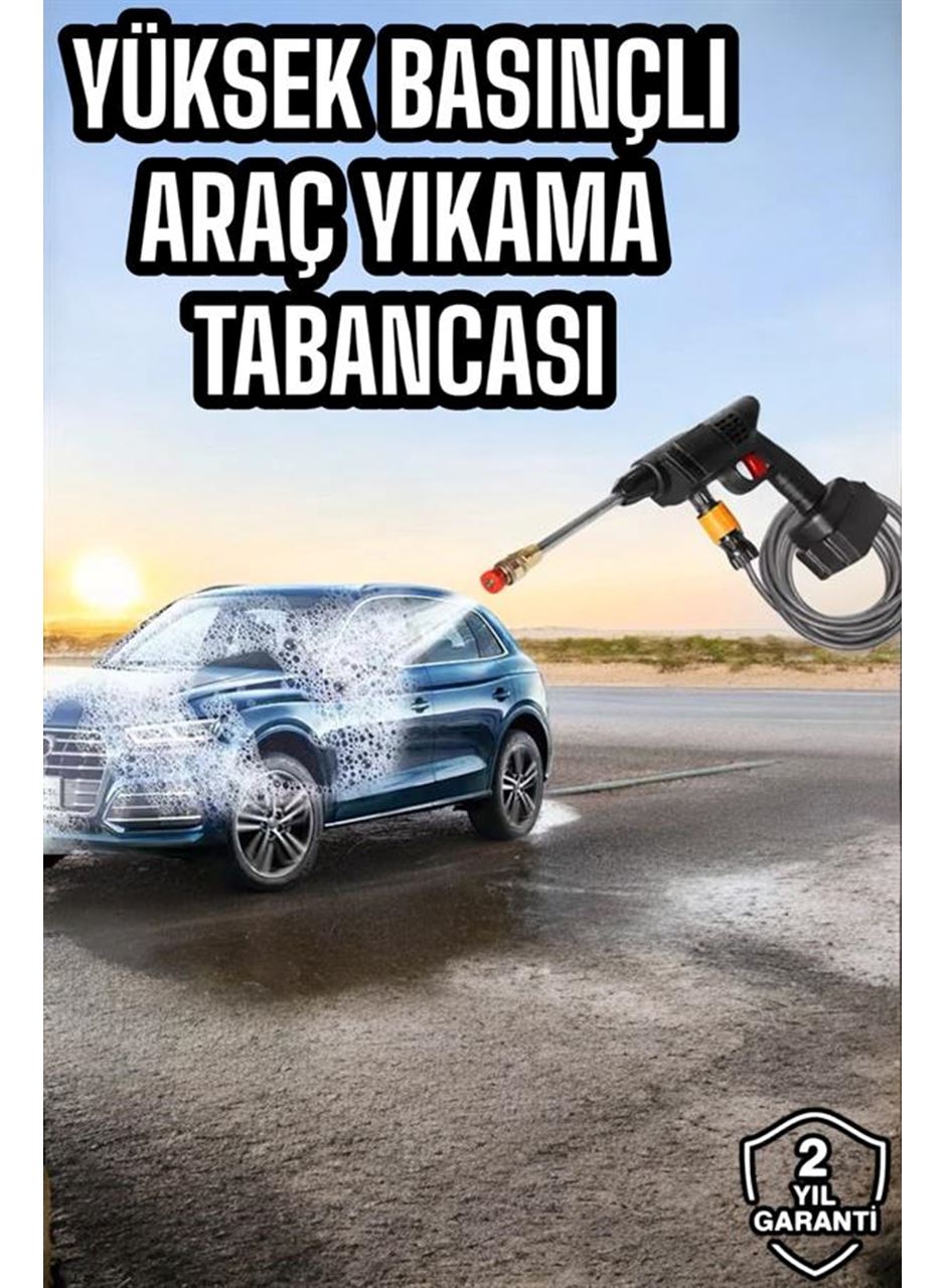 Bahçe ve Araba Yıkama Tabancası Su Basınçlı Hazneli Bataryalı Oto Yıkama