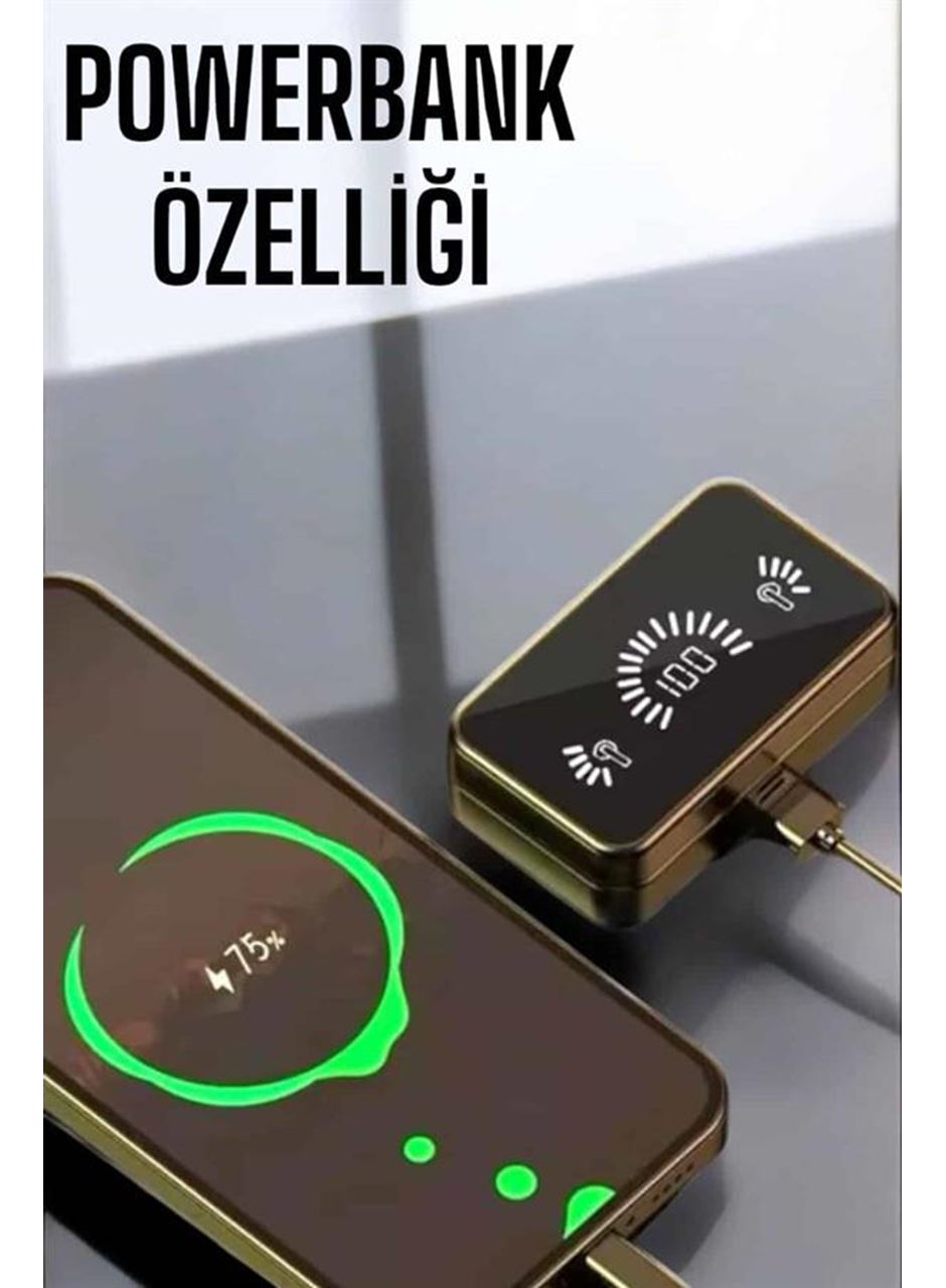 Aynalı Bluetooth Kulaklık Telefon Standlı Dijital Göstergeli