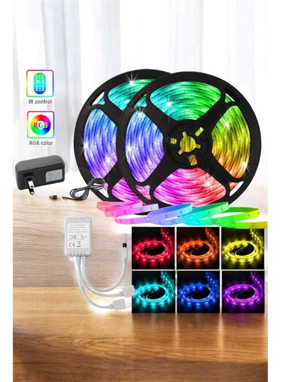 5 Metre Şerit Led RGB Işıklı Kumandalı Güç Adaptörü Her Ortama Uygun